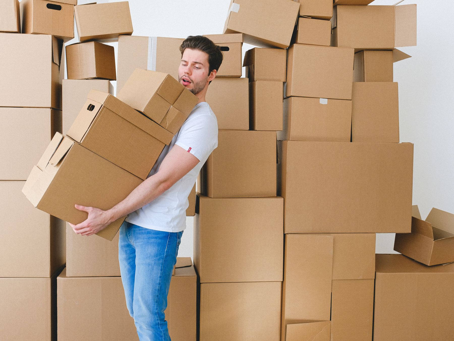 Llandaff — belongings being loaded for transport to storage