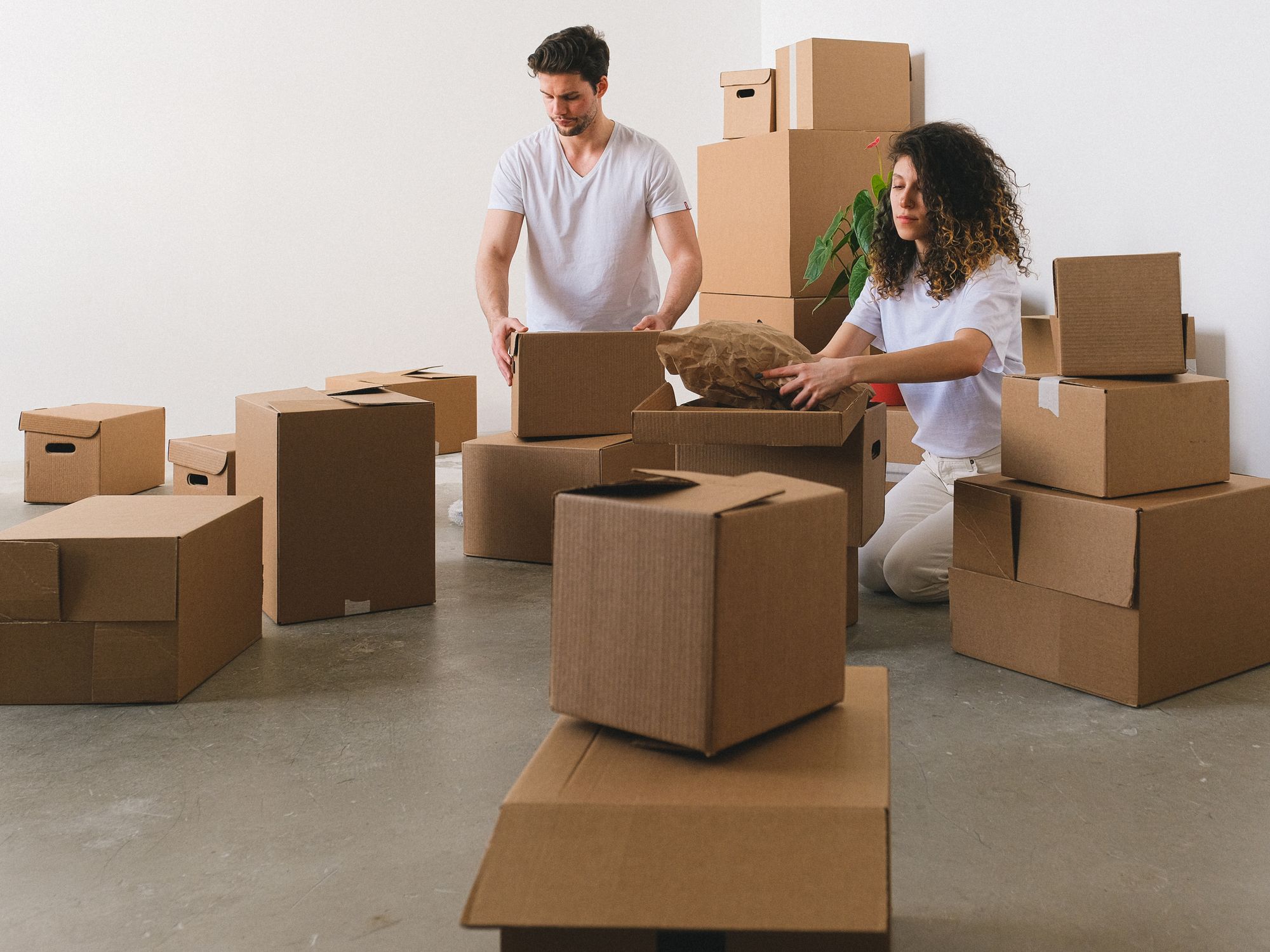 Flat Removals in Charvil, South East — movers carrying boxes for a flat move