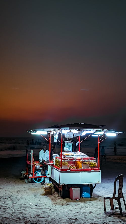 A Food Vendor on the Beach