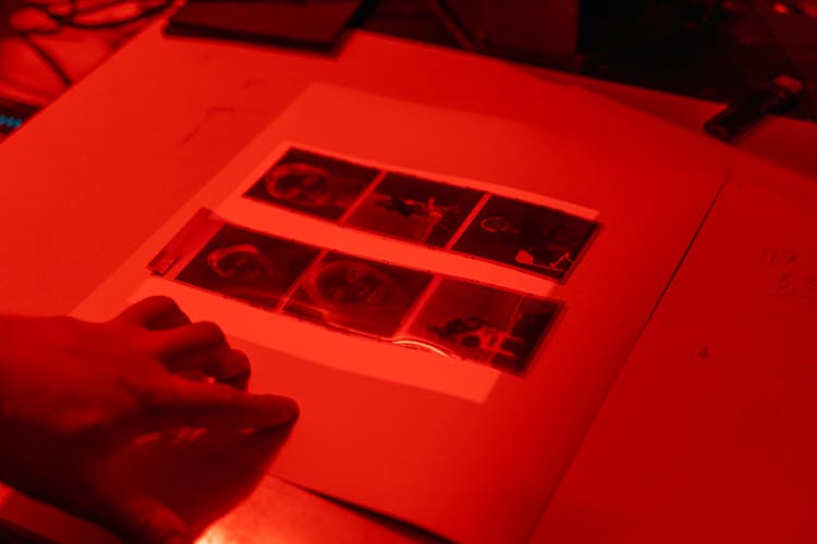 A Person Holding Paper With Photographic Films