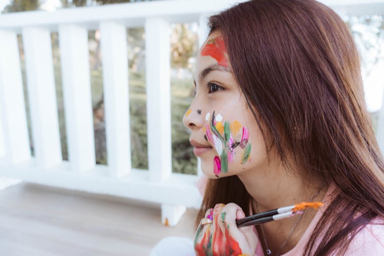 Girl With Paint On Her Face