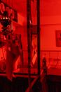 Negatives Film Strips Hanging Inside a Darkroom