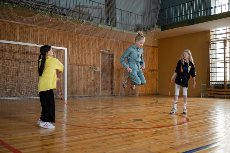 Girls Playing Jumping Rope 