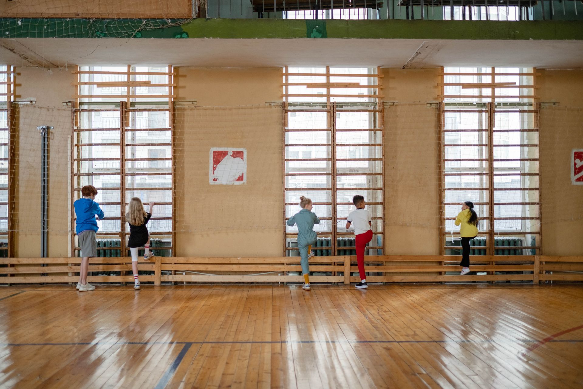 Children Playing Beside at the Gym