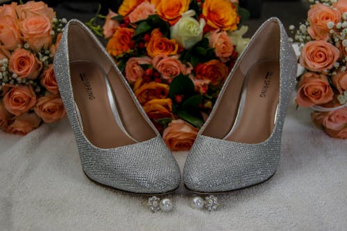 Free stock photo of wedding, wedding flowers, wedding shoes Stock Photo