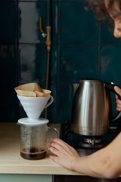 Free Filter on Coffee Maker Stock Photo