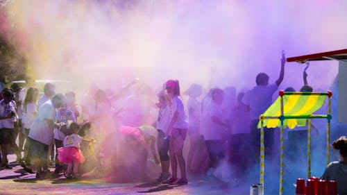 Group of People Color Powder Festival