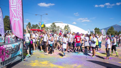 Free stock photo of 5k, blue skies, colour run