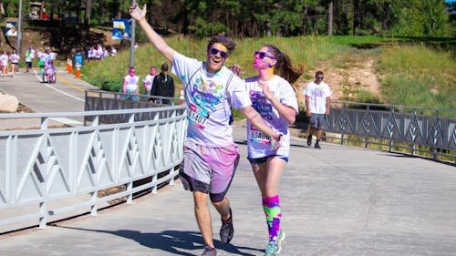 Free stock photo of 5k, colour run, couple