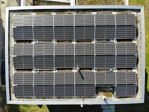 Free Solar Panels on the Roof Stock Photo