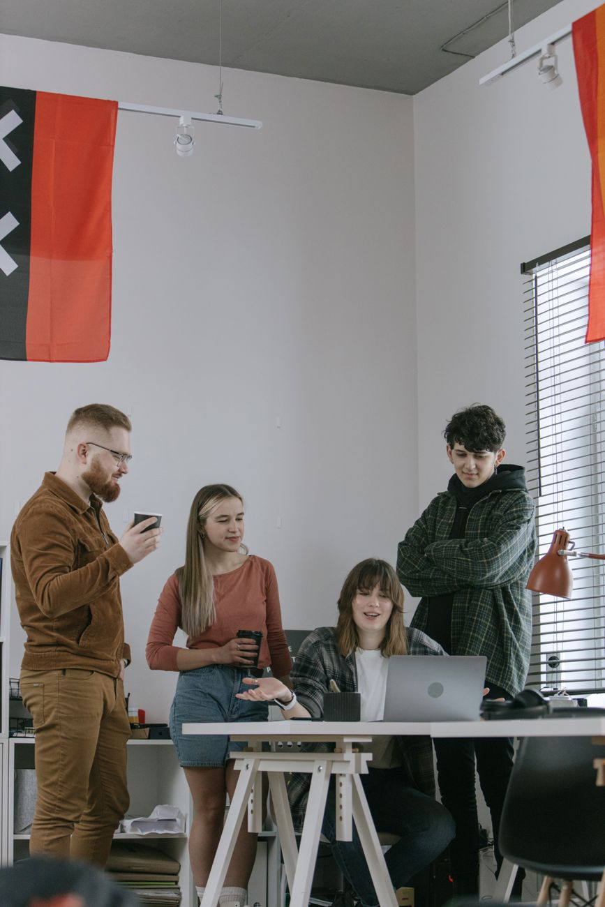 Professionals talking in a meeting room
