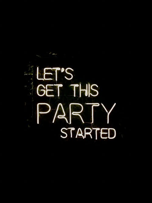 Free Let's Get This Party Started Neon Signage Stock Photo