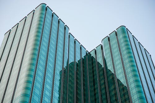 Wolkenkratzer Aus Blauem Glas