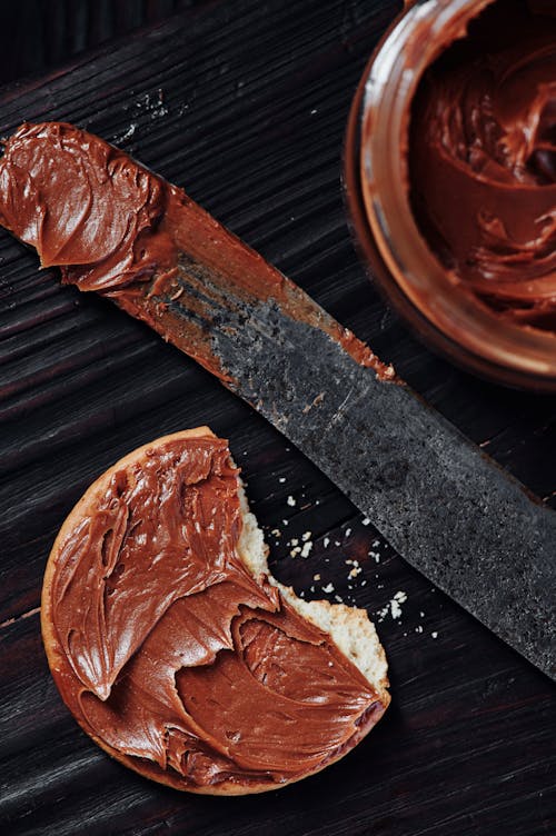 Free Sliced Bread With Chocolate Spread  Stock Photo