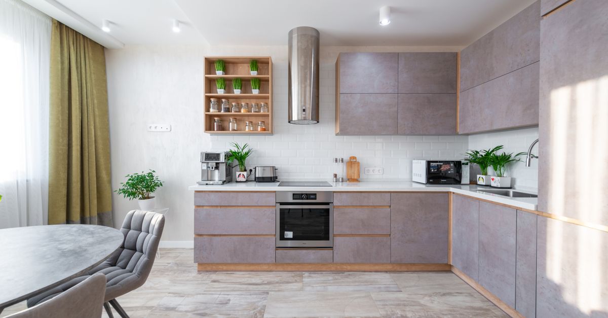 Interior of stylish kitchen in modern apartment · Free Stock Photo