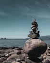 Rocks Stacked on a Seashore