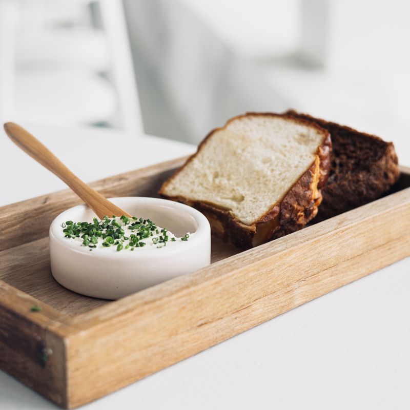 Party Air Fryer Crispy Sage Leaf and Roasted Garlic Cream Dip