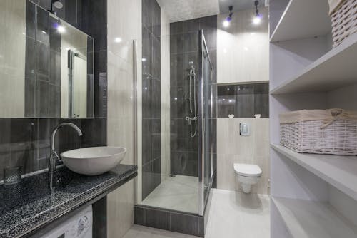 Shower with Clear Glass Walls