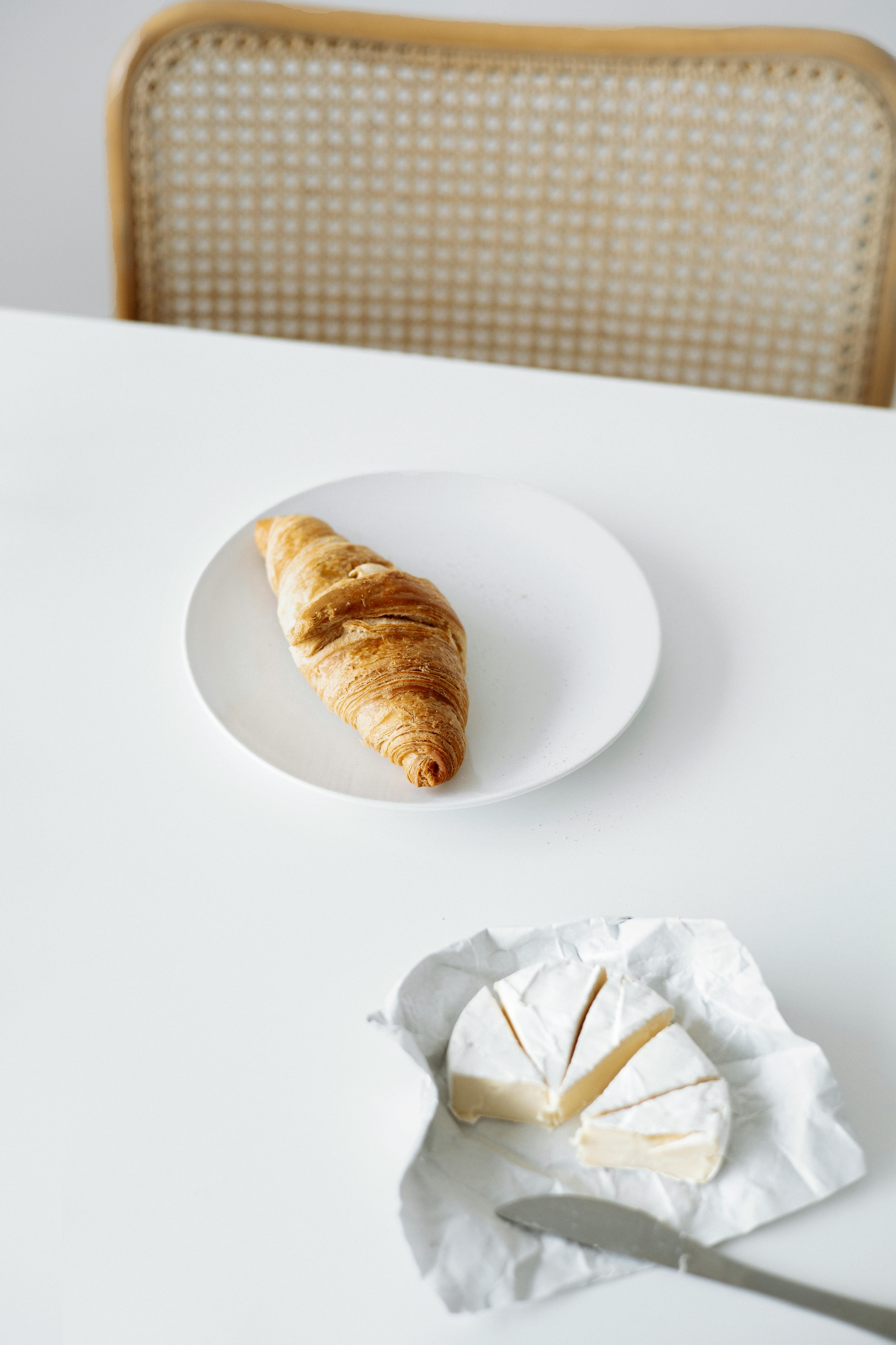 bread on white round plate