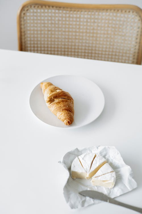 Bread on White Round Plate