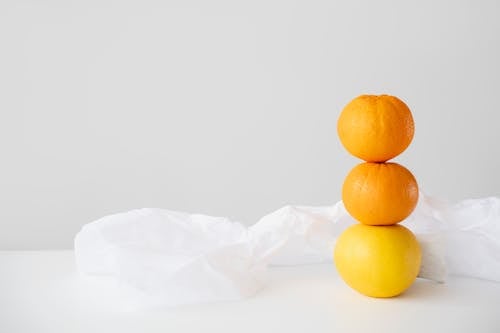 Orange Fruits on White Background