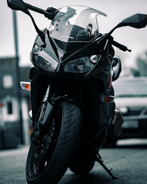 Close-Up Shot of a Motorbike 