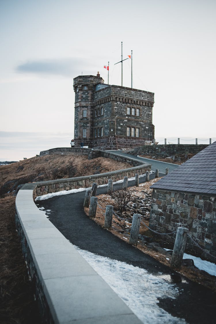 Snowy Bent Pathway Leading To Cabot Tower