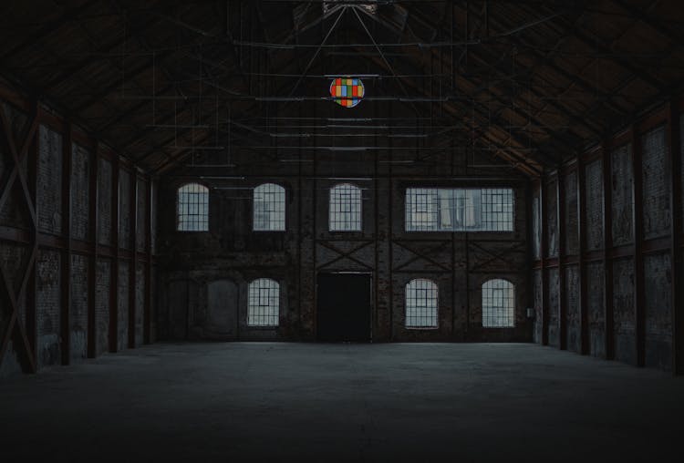 Empty Barn With Shabby Walls And Floor