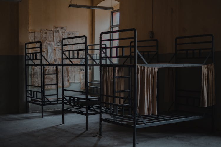 Bunk Beds In Abandoned Building