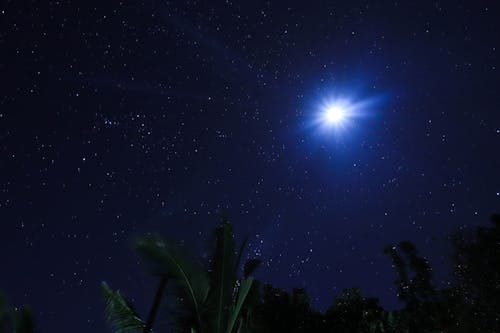 Foto d'estoc gratuïta de astrofotografia, estrelles, fons de la lluna