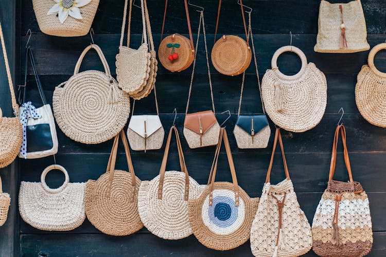 Hanging Cute Bags On Display