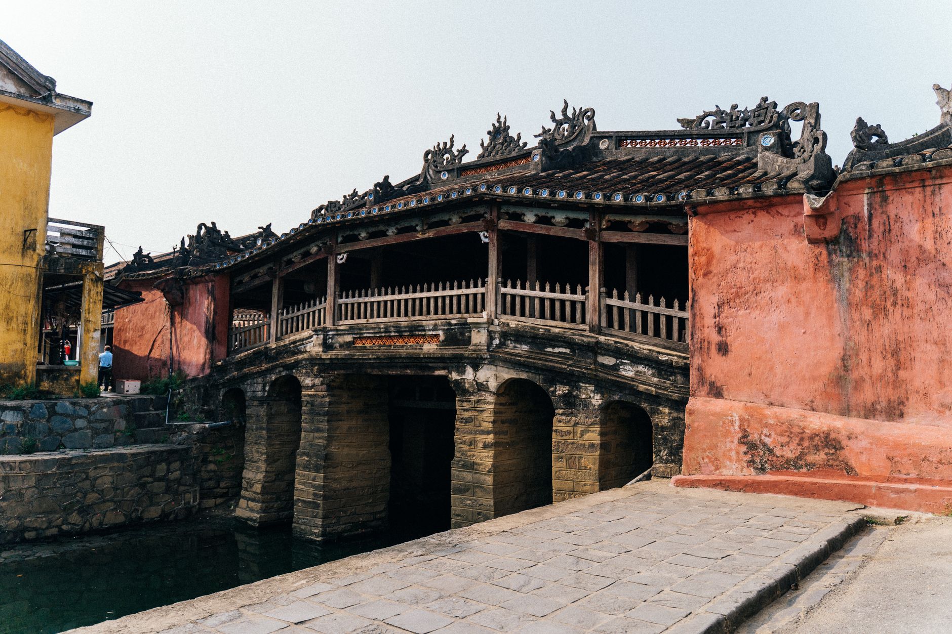 The Japanese Covered Bridge over the canal in Hoi An's old town
