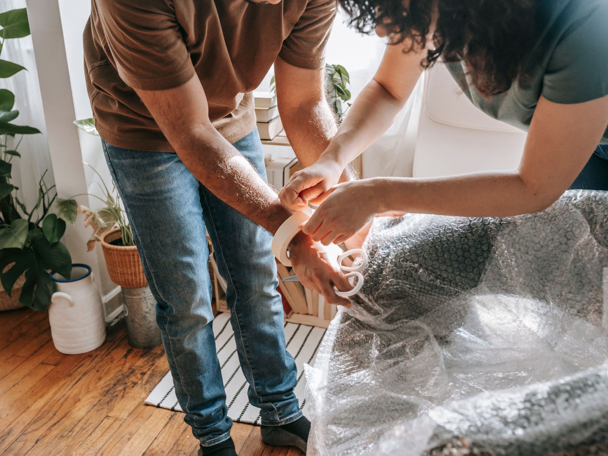 House Clearance in Crossford, Scotland — house clearance team loading furniture into a van