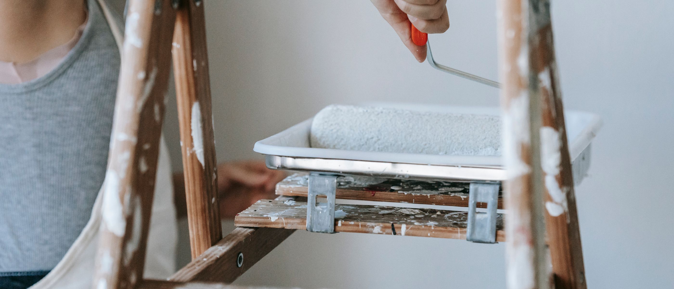 Wallpapering in Whetstone — surfaces prepped and cut in by hand