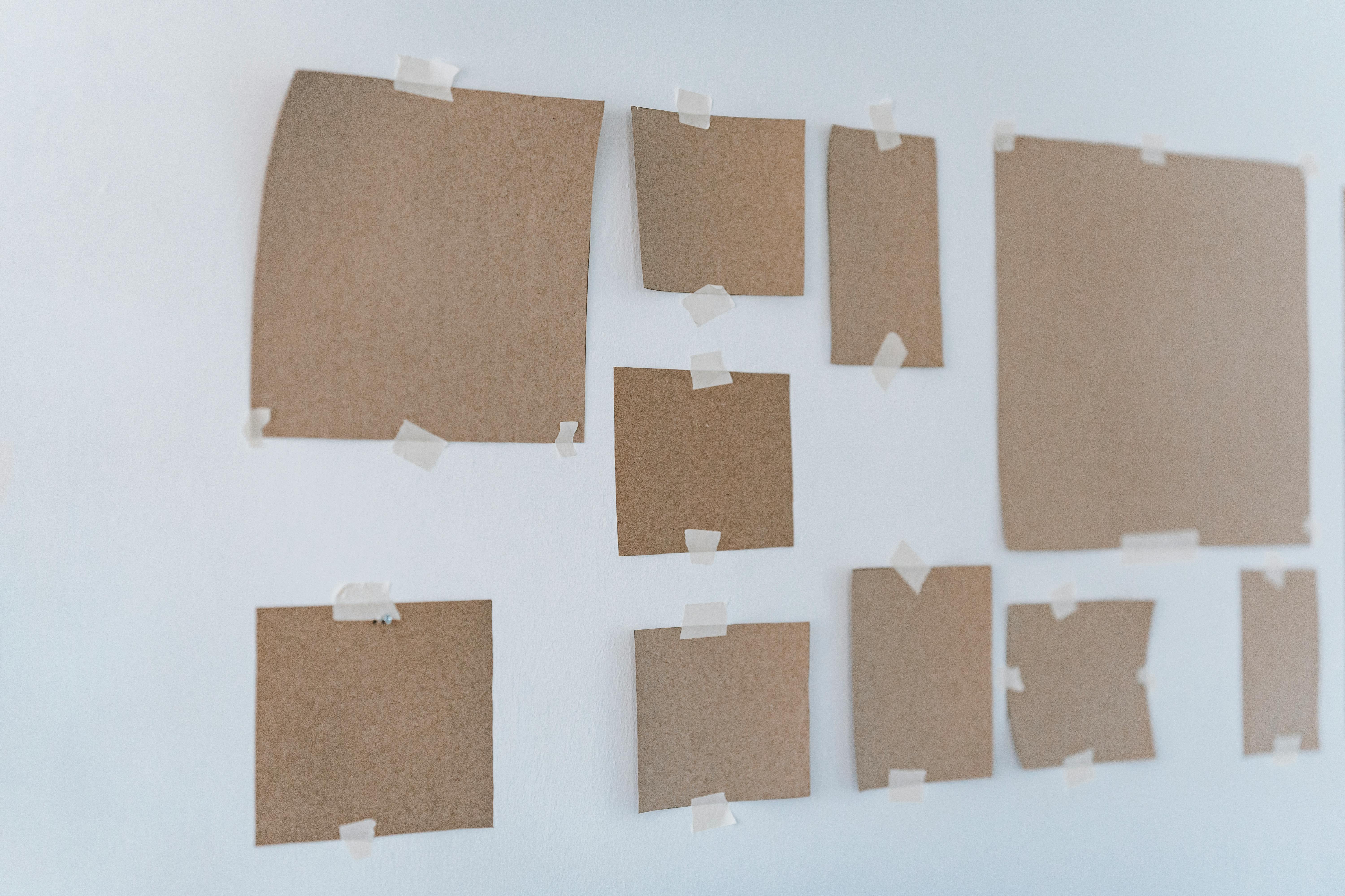 brown cardboards on wall