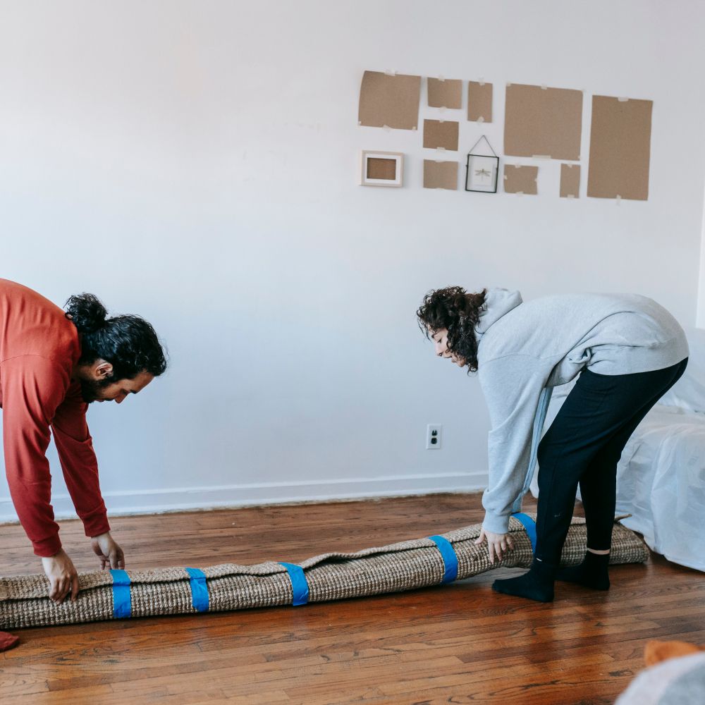 Farningham — movers carrying boxes for a flat move
