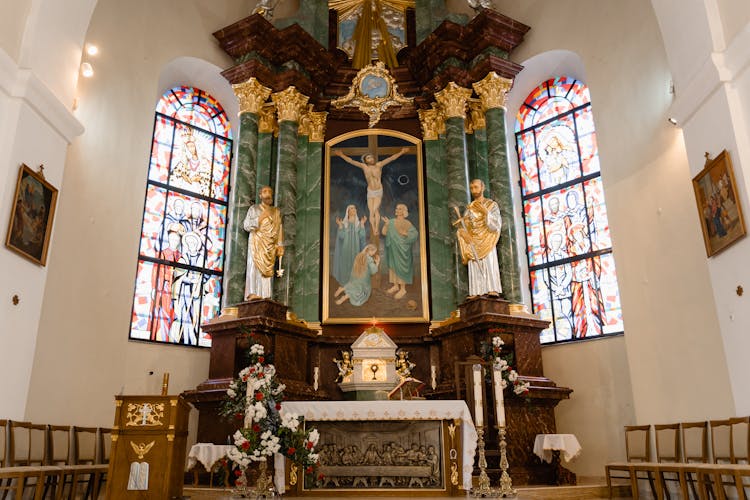 A Mural Behind A Church Altar