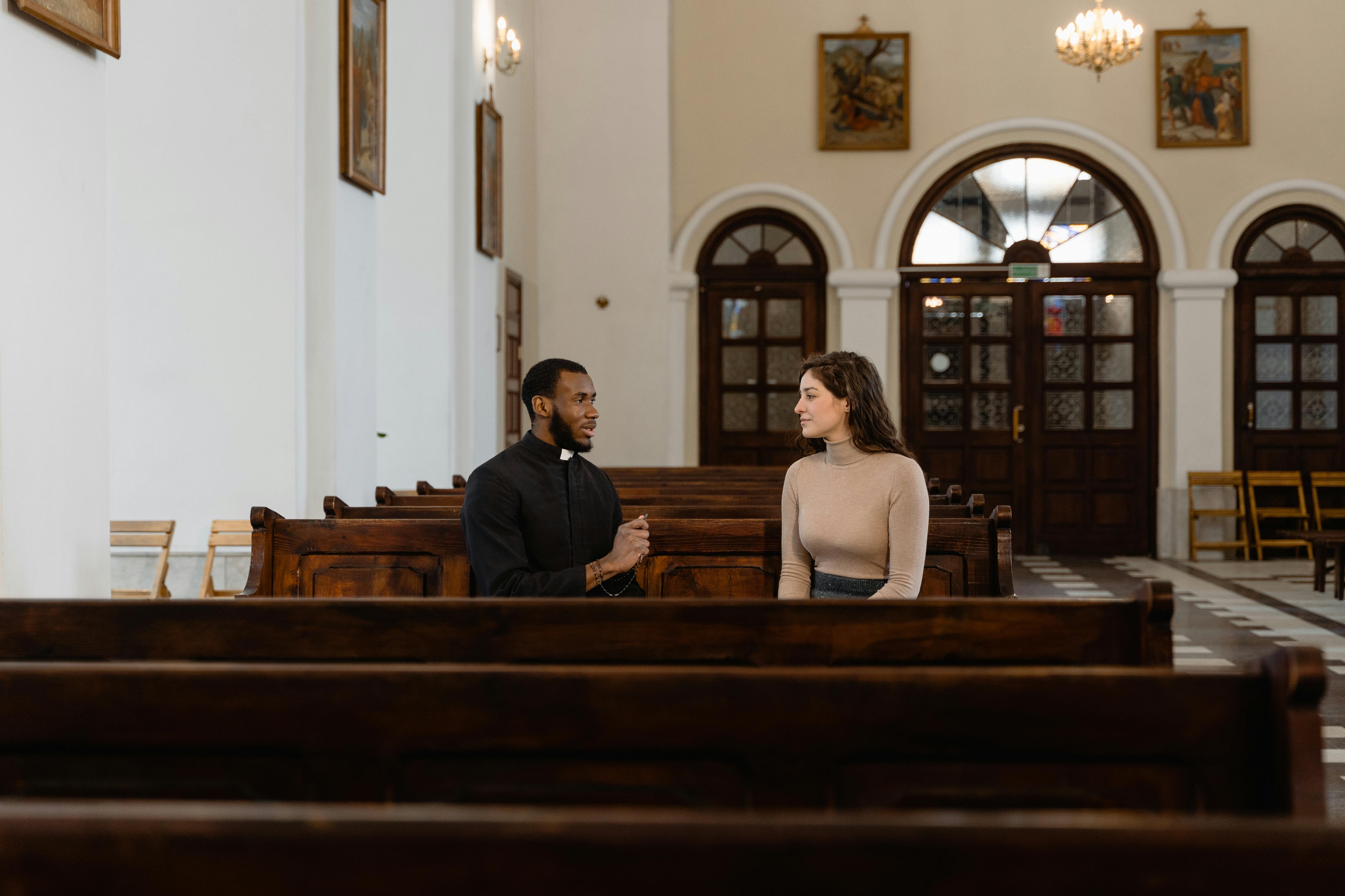 People Sitting On Church Pews Free Stock Photo   Pexels Photo 7218369 