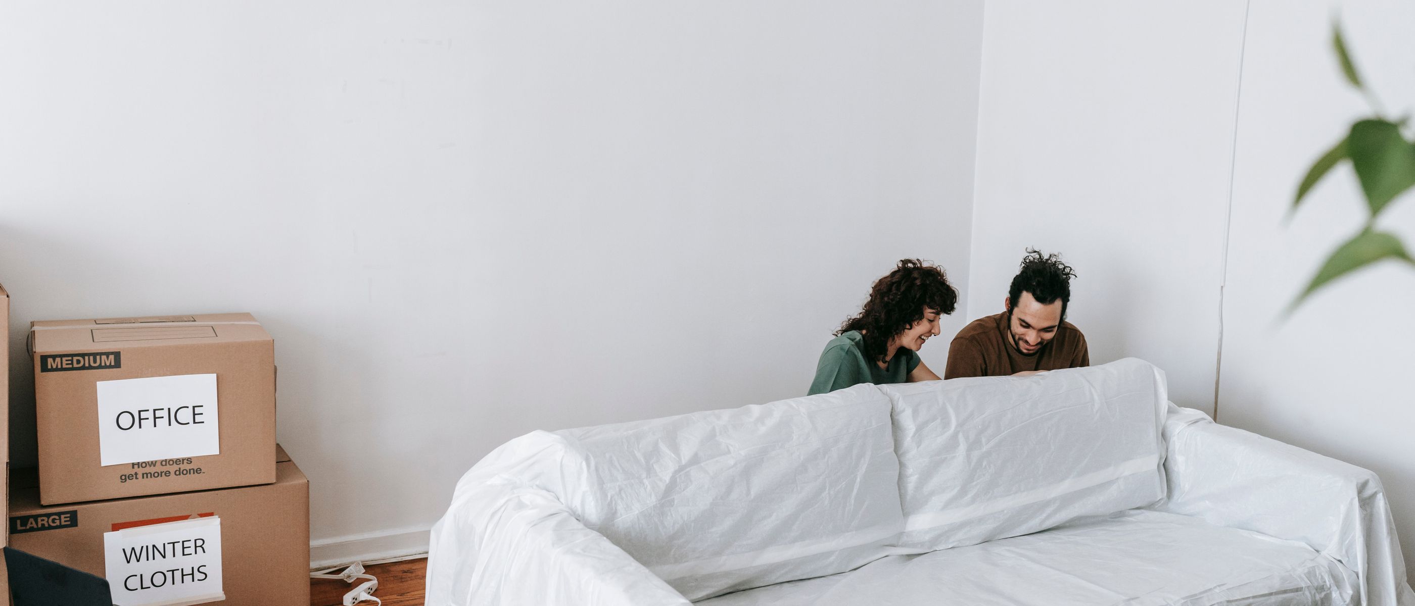 House Painting in Yeading — dust sheets down and the room fully protected