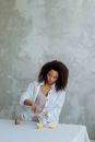 Woman in White Dress Shirt