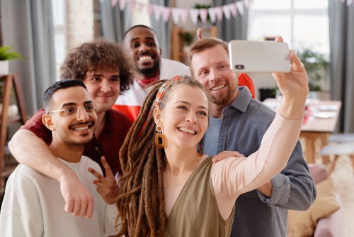Free A Group of Friends Taking a Selfie Stock Photo