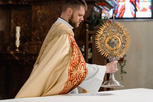 A Priest in Beige Vestment