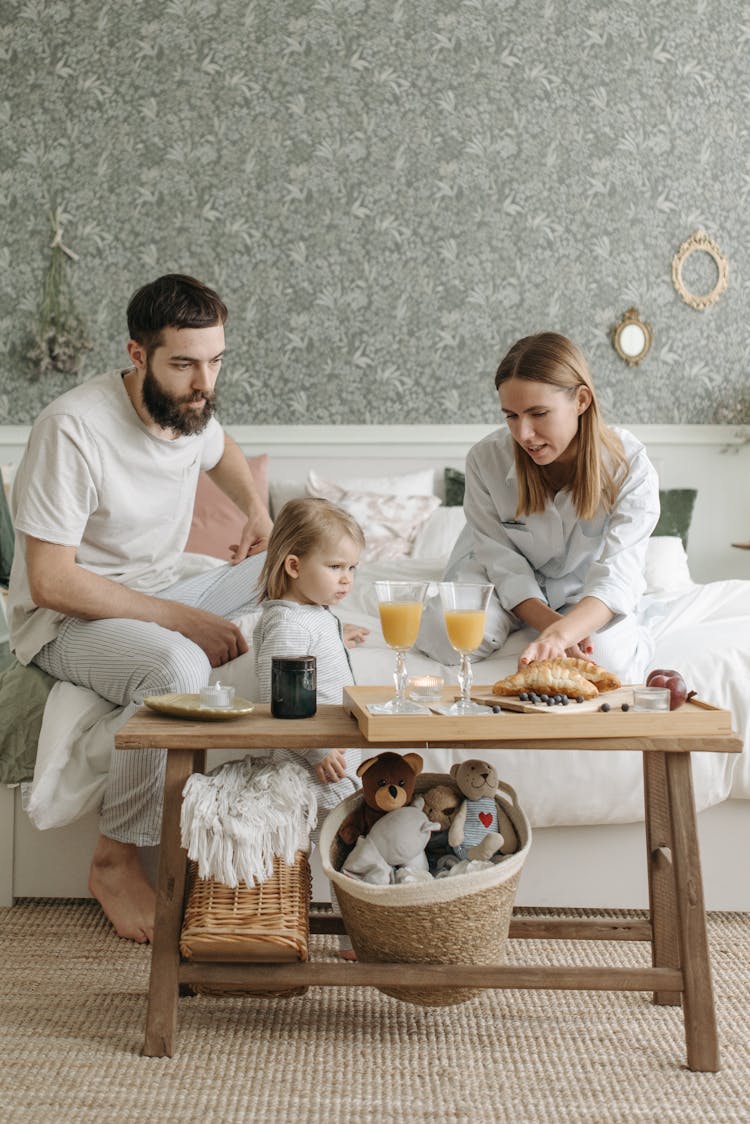 A Family Having Breakfast Together