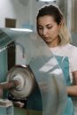 Woman in White Crew Neck T-shirt Holding Clear Umbrella