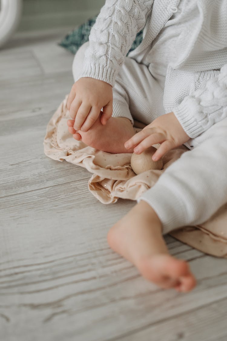 Close-up Shot Of A Toddlers Feet