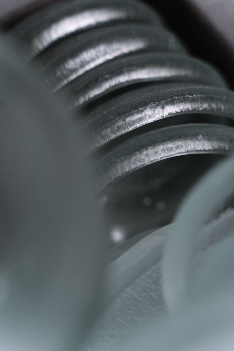 Close-up of a metal spring showcasing intricate details