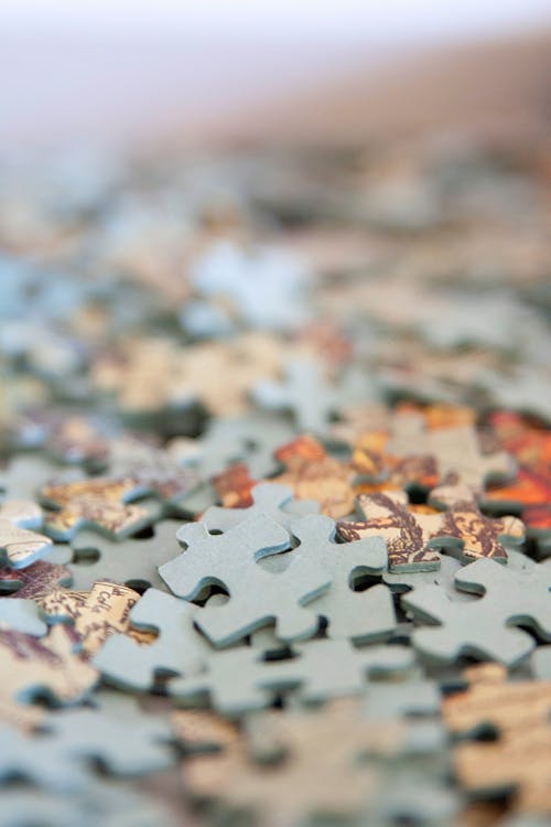 Jigsaw Puzzles in Selective Focus Shot