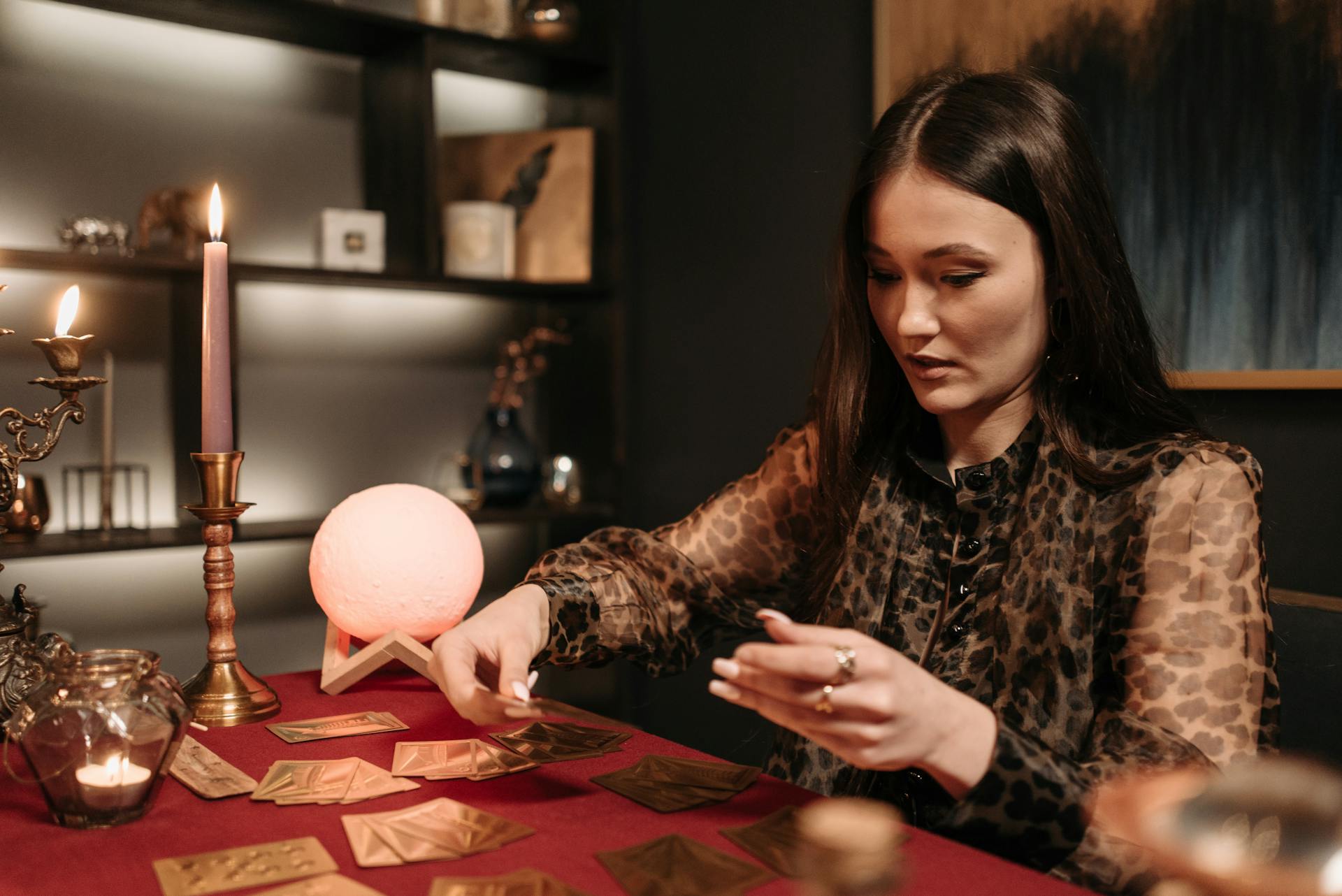 A Woman Holding Tarot Cards