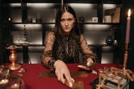 Fortune Teller holding Tarot Cards