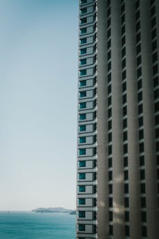 Modern high-rise building with ocean view in Nha Trang, Vietnam.